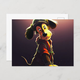 Gelber Hund Postkarte