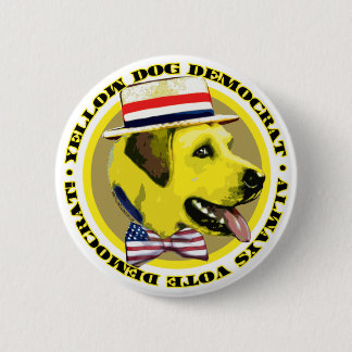Gelber Hundelogo-Knopf Button