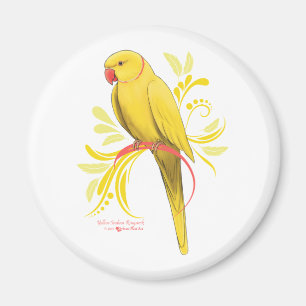 Gelber Inder Ringneck Papagei Magnet