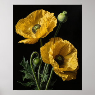 Gelber Kalifornischer Mohn Blumen Kunst Druck Post Poster