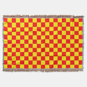 Gelber Karo Prüfmuster-Design Decke