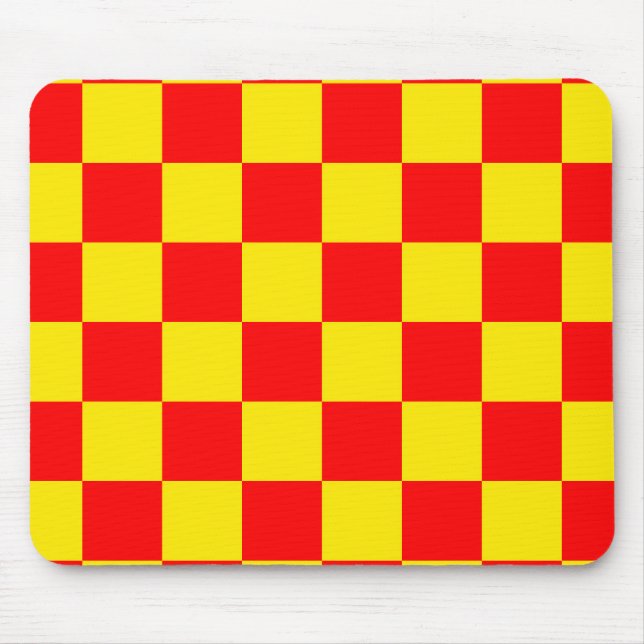 Gelber Karo Prüfmuster-Design Mousepad (Vorne)