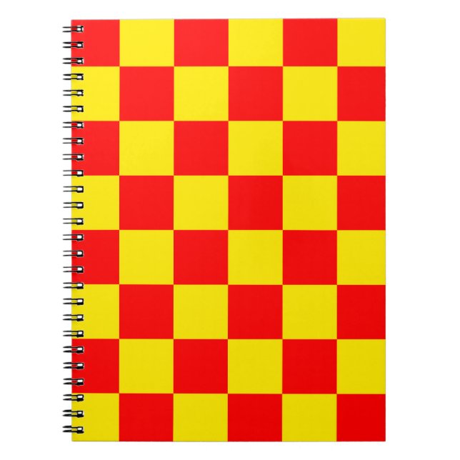 Gelber Karo Prüfmuster-Design Notizblock (Vorderseite)