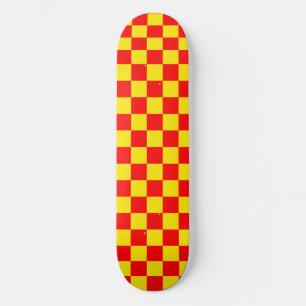 Gelber Karo Prüfmuster-Design Skateboard