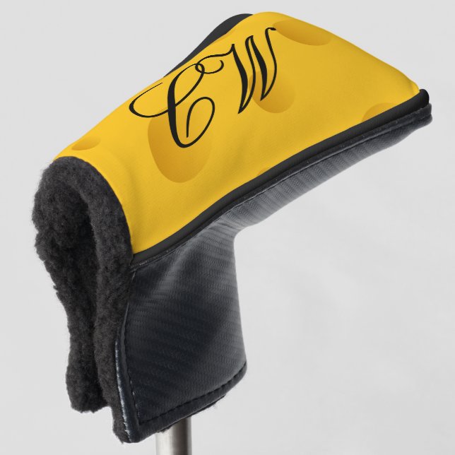Gelber Käsedruck der Neuheit, der zusätzliches Golf Headcover (3/4 Vorderseite)