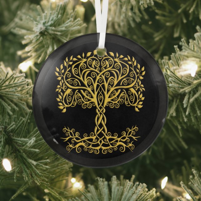 Gelber Keltenbaum Ornament Aus Glas (InSitu)
