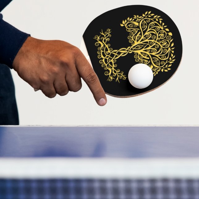 Gelber Keltenbaum Tischtennis Schläger (InSitu)