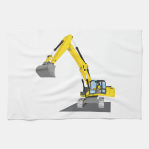 gelber Kettenbagger Handtuch