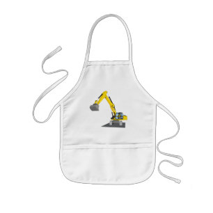 Gelber Kettenbagger Kinderschürze