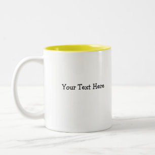 Gelber Kick, Ihr Text hier Zweifarbige Tasse