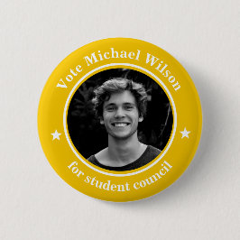 Gelber Knopf für benutzerdefinierte Foto-Gewerksch Button