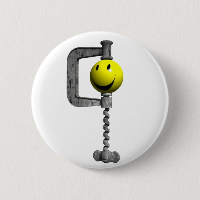 gelber Kopf gefangen in einem Laster Button (Vorderseite)