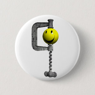 gelber Kopf gefangen in einem Laster Button