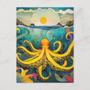 Gelber Krake Postkarte