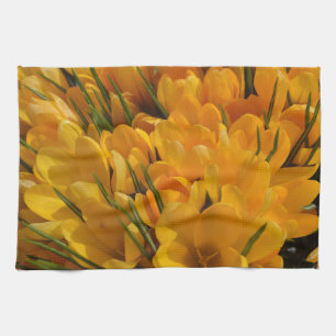 Gelber Krokus flavus - Goldgelbe Blumen Tür Geschirrtuch