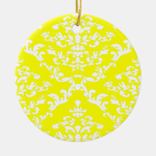 Gelber kühner Damast bei Emporiomoffa Keramik Ornament