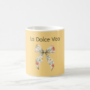 Gelber La Dolce Vita (das gute Leben) Blumen-Schle Kaffeetasse