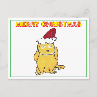 Gelber Lab mit Weihnachtsmütze Cartoon Weihnachten
