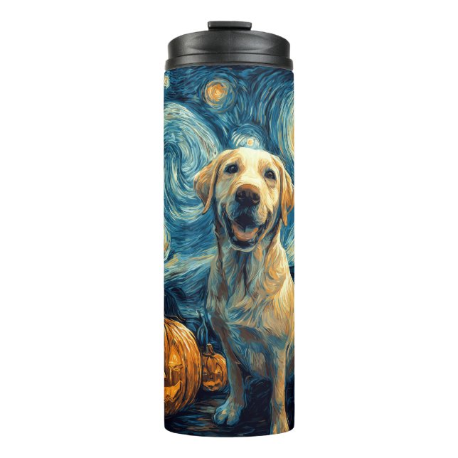 Gelber Labrador (2) Thermosbecher (Vorderseite)