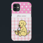 Gelber Labrador, der Eiscreme-Cartoon leckt title_seo2<br><div class="desc">Whimsy und niedlicher Labrador-Retriever-Cartoon geschaffen von Naomi Ochiai von Japan. Ein niedliches und glückliches schauendes gelbes Labrador genießt,  Eiscreme zu lecken. Eine was für frohe Zeit es! ist! Nettes Geschenk für Hundeliebhaber die Liebe gelbes Labrador.  Wir haben verschiedene Hintergründe.  Sie können Text und mehr besonders anfertigen!</div>