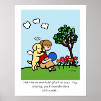 Gelber Labrador Engel mit Liebe Cartoon