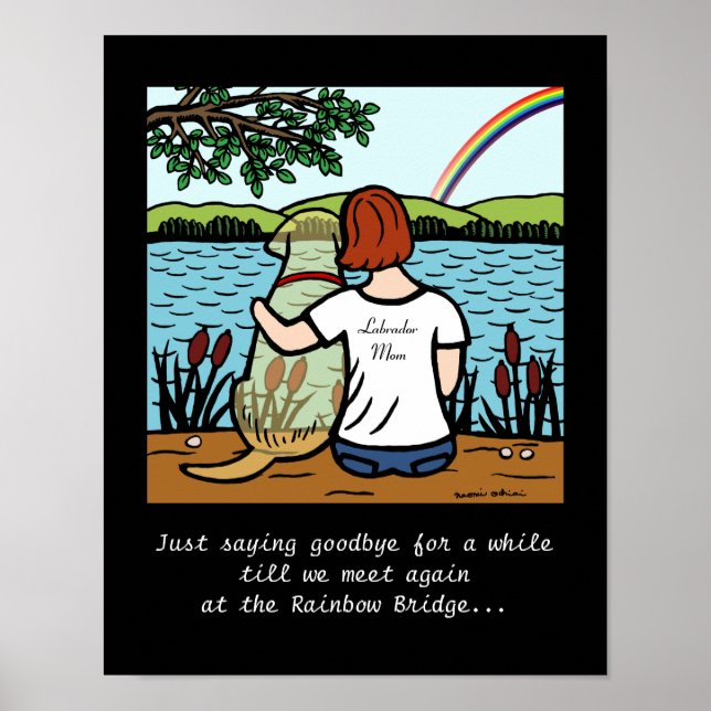 Gelber Labrador Engel und Mama 2 Poster (Vorne)