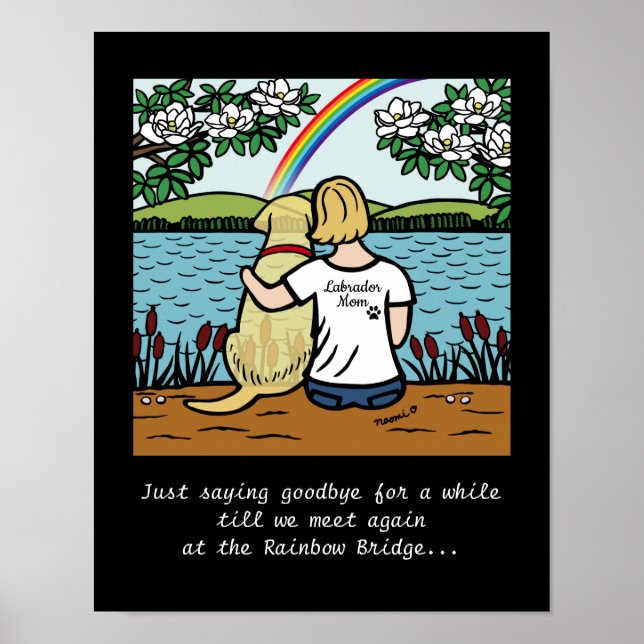Gelber Labrador Engel und Mama Blonde S Poster (Vorne)