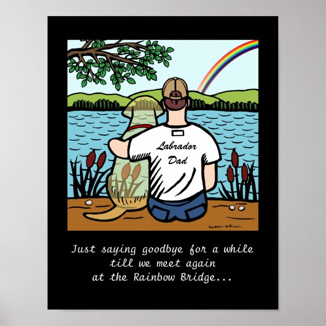 Gelber Labrador Engel und Vater 1 Poster (Vorne)