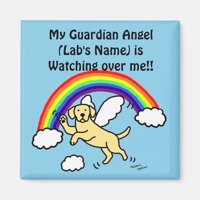 Gelber Labrador Guardian Engel (Rainbow Bridge) Magnet (Vorne)