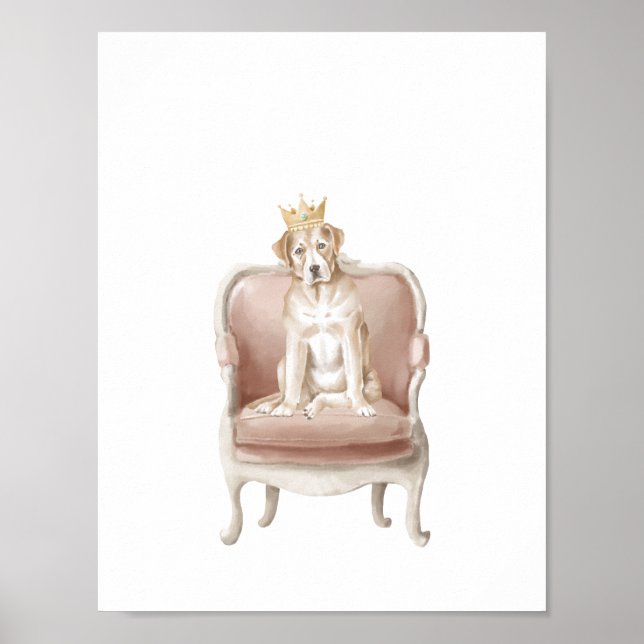 Gelber Labrador Hund mit Royal Crown Poster (Vorne)