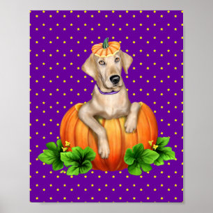 Gelber Labrador Labr-O-Laterne Poster