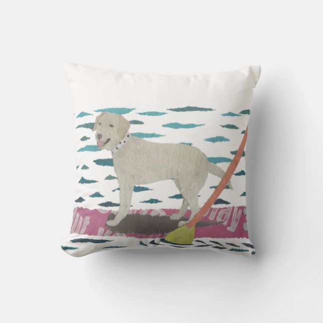 Gelber Labrador, Labrador-Retriever, Strand-Hund Kissen (Vorderseite)