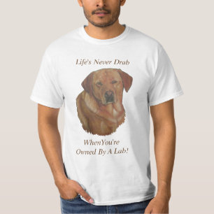 gelber Labrador retreiver Hundeporträt-Spaßsloga T-Shirt