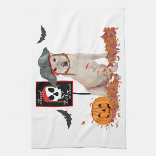 Gelber Labrador Retriever Halloween Geschirrtuch