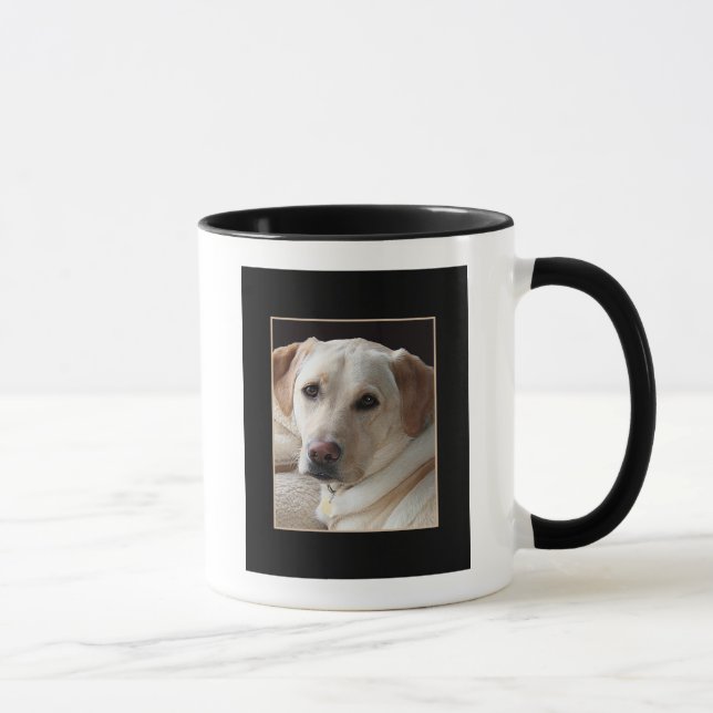 Gelber Labrador-Retriever-Hund auf Keramik-Tasse Tasse (Rechts)