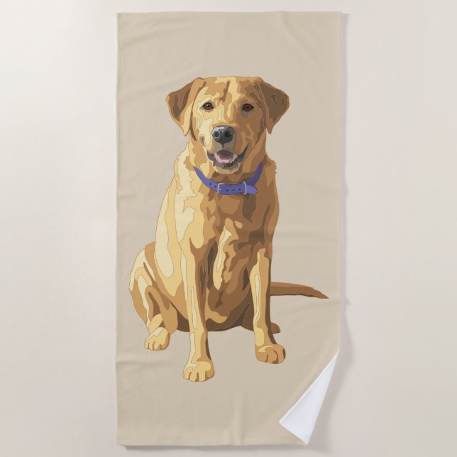 Gelber Labrador Retriever Hund Lover Strandtuch (Vorderseite)