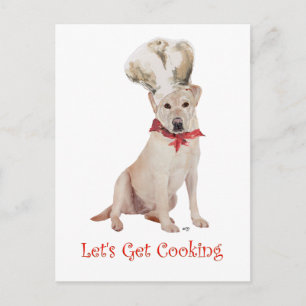 Gelber Labrador Retriever Kochen Postkarte