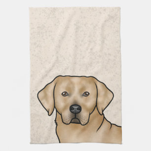 Gelber Labrador Retriever Lab Hund Kopf Beige Geschirrtuch