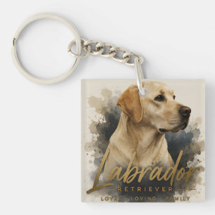 Gelber Labrador Retriever Moderne Porträt Treue  Schlüsselanhänger