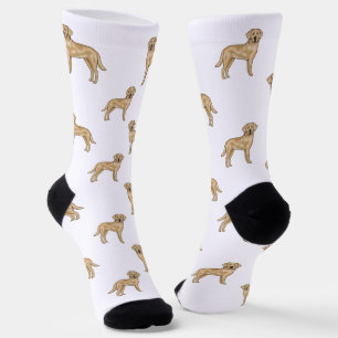 Gelber Labrador Retriever Süßes Cartoon-Hundemuste Socken