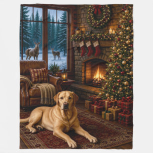Gelber Labrador Retriever Urlaub  Fleecedecke