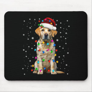 Gelber Labrador Retriever Weihnachtsbaum Licht Pyj Mousepad