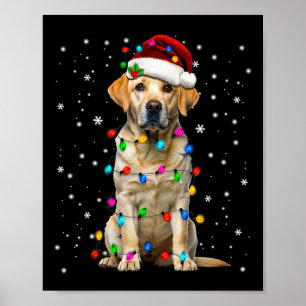 Gelber Labrador Retriever Weihnachtsbaum Licht Pyj Poster