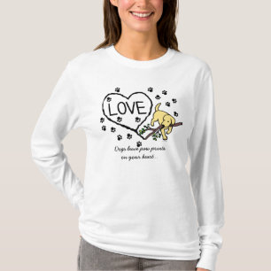 Gelber Labrador-Sand beschriftet Cartoon T-Shirt