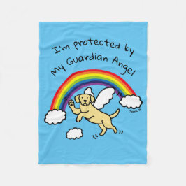 Gelber Labrador-Schutzengel (Regenbogen-Brücke) Fleecedecke