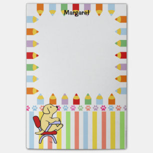 Gelber Labrador-Student 1 Post-it Klebezettel