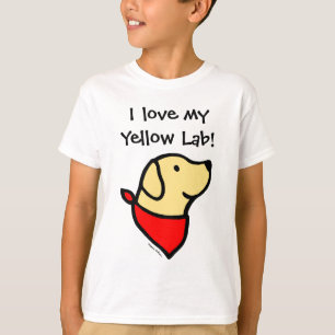Gelber Labrador- u. Schal-Cartoon T-Shirt