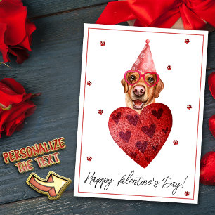 Gelber Labrador Valentinstag Geschenk Hund Feiertagskarte