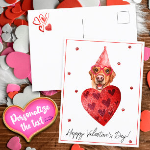 Gelber Labrador Valentinstag Postkarte