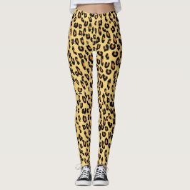 Gelber Leopard-Druck Leggings